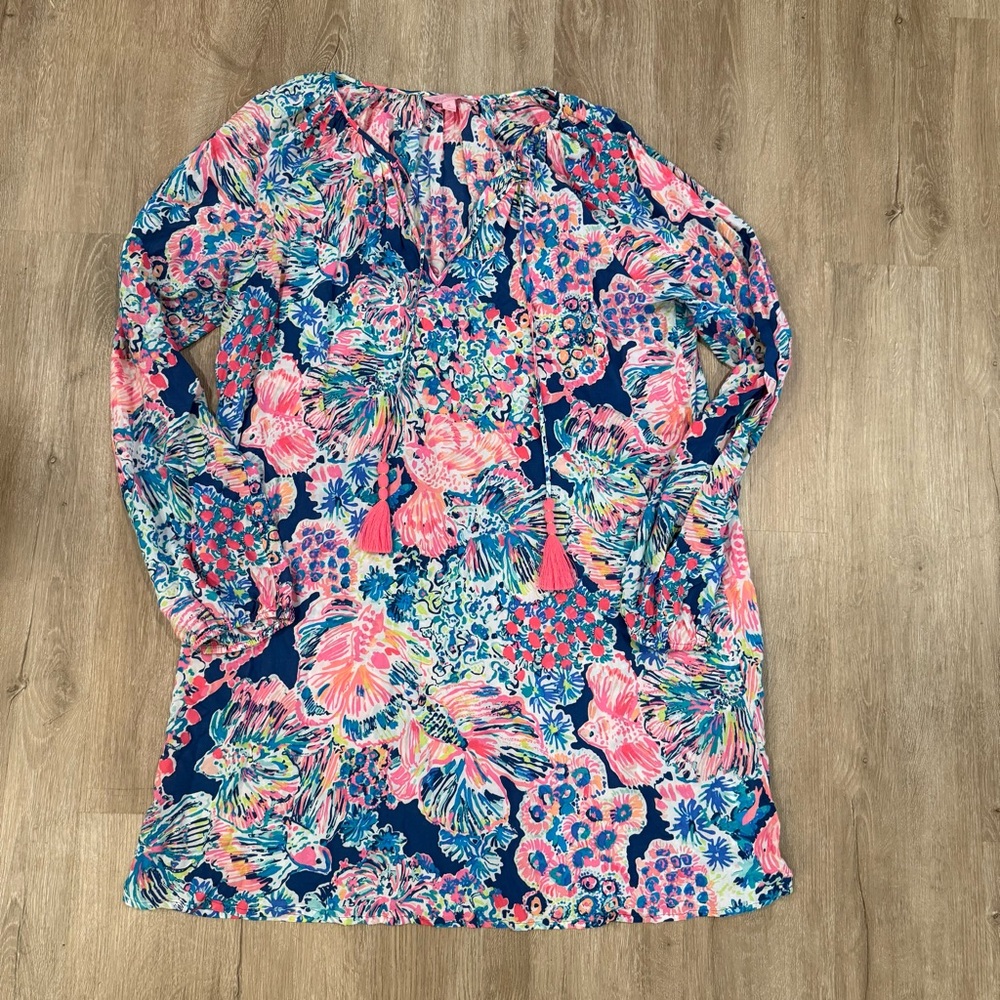 Lilly Pulitzer Tunic Dress Indigo Gypsea Size XL